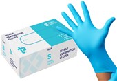 TASMAN DISPOSABLE NITRILE GLOVE POWDER FREE SKY BLUE SMALL BOX  100